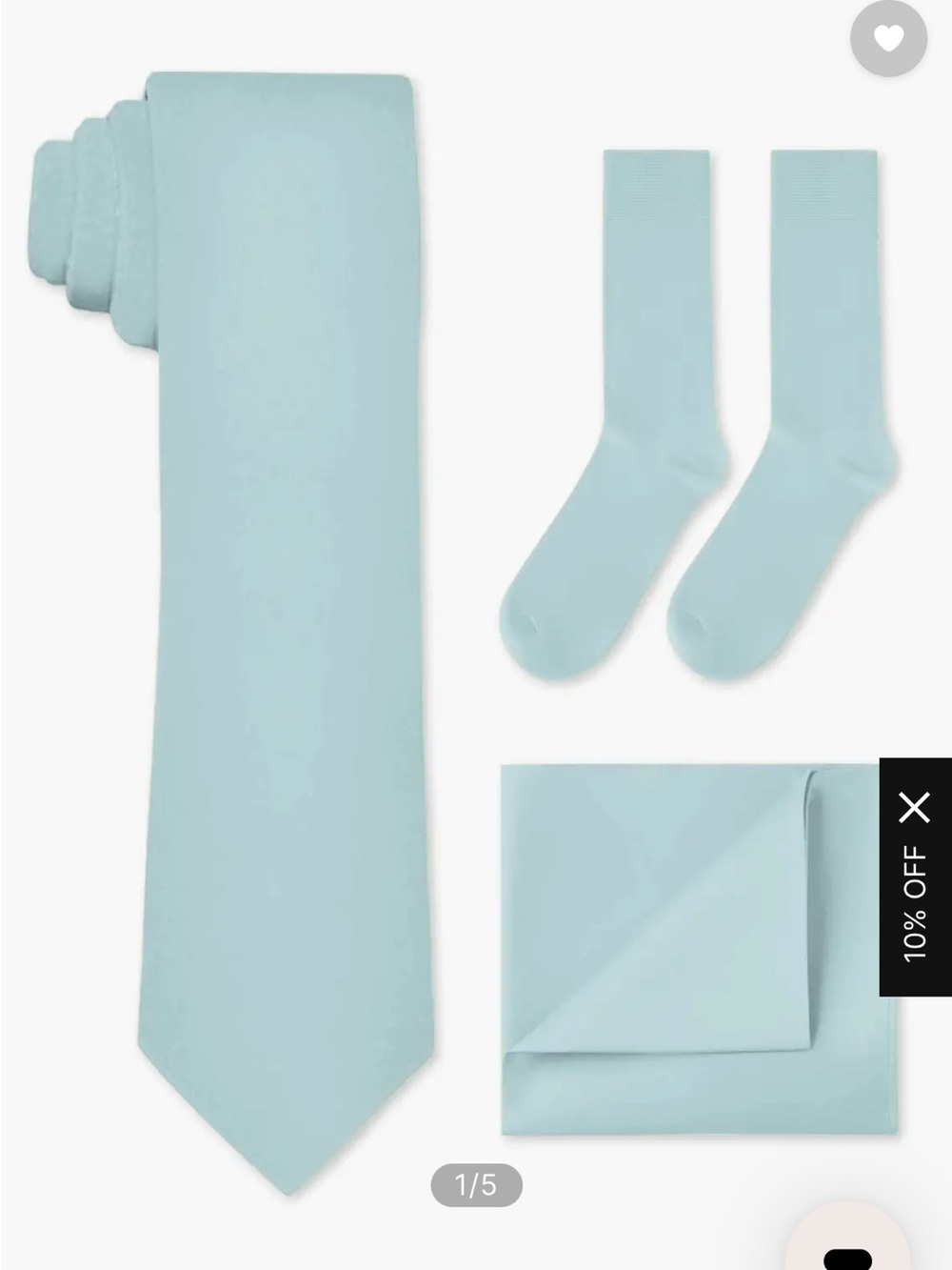 Azazie Mist Men's Tie, Pocket Square & Socks Set